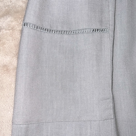 Vintage JR Bentley Light Gray Patch Pocket A-Line Midi Skirt - Size 9/10 - Picture 6 of 10